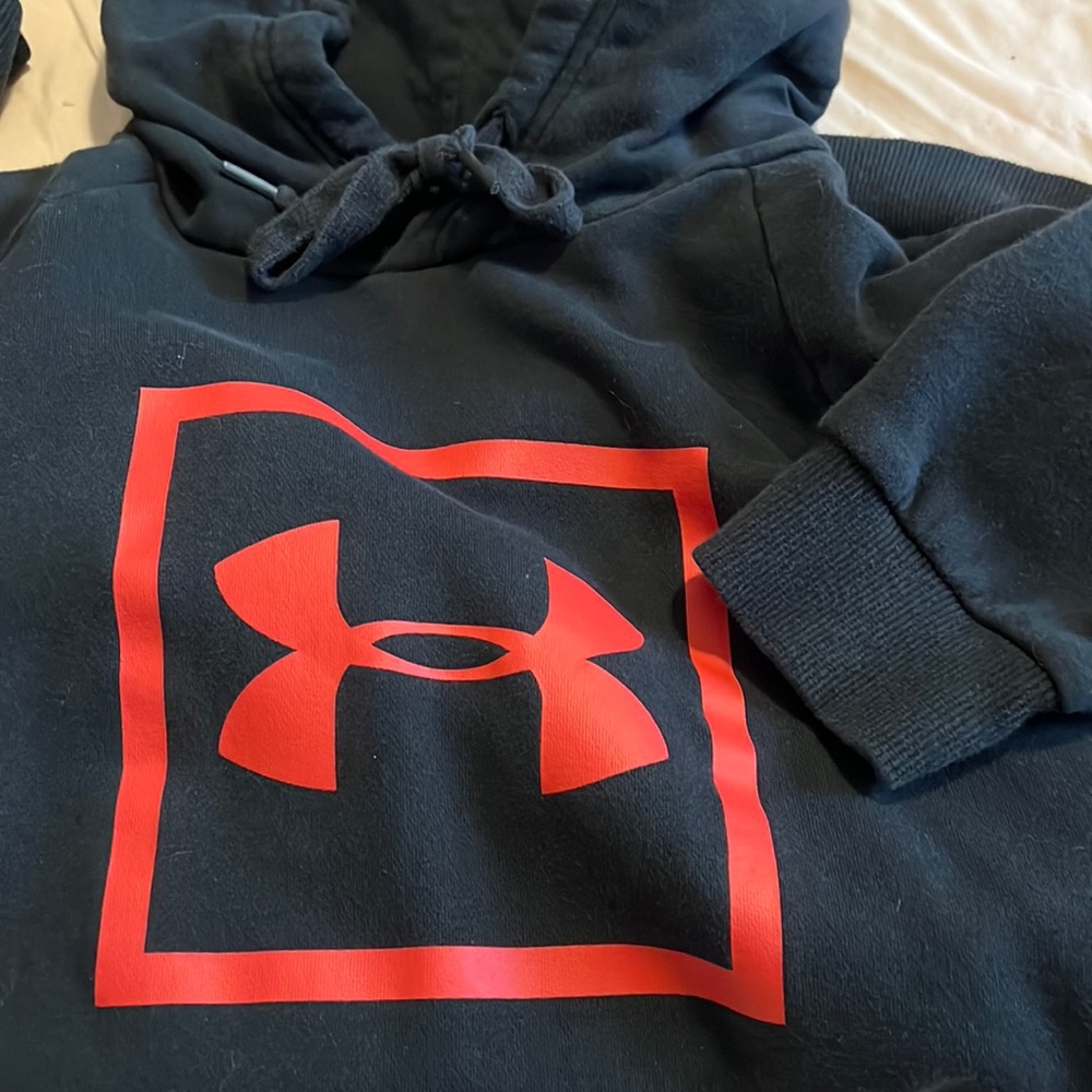 Black Under Armour hoodie with red design